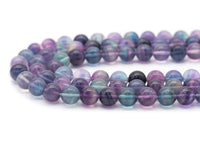 Genuine High Quality Purple Green Fluorite Round Smooth Beads, Sku#U1378