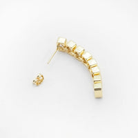 Clear Rectangle CZ Dangle Earrings, Sku#LX215