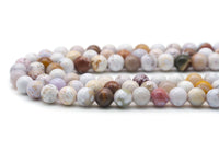 Genuine White Ocean Jasper Round Smooth Beads, Sku#U1385