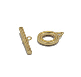 Gold CZ Round Bar Toggle Clasp, Sku#LD333