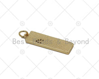 Colorful Enamel Fox On Long Bar Shape Pendant,18K Gold Filled CZ Micro Pave Charm, Necklace Bracelet Charm Pendant, Sku#Y591