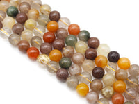 Genuine Colorful Rutilated Quartz Round Smooth Beads, Sku#U1389