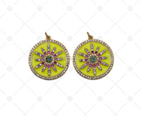 Enamel Sunflower Charm, Sku#Y592