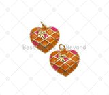 Enamel Heart Shape Pendant, Sku#Y594