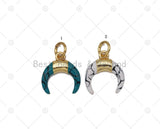 Blue/White OX Horn Pendant, Horn Charm, Sku#Y597