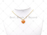 Enamel Heart Shape Pendant, Sku#Y594