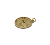 Gold Colorful CZ Evil Eye Coin Charm, Sku#LX97
