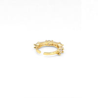 Gold Round Rectangle CZ Adjustable Band Ring, Sku#LX226