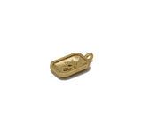 Gold CZ North Star On Rectangle Charm, Sku#Y749