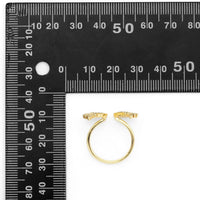 Gold CZ Angel Wing Adjustable Ring, Sku#LX225