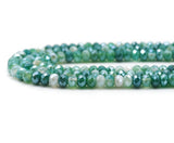 Mystic Natural Green Banded Agate Rondelle Faceted Beads, Sku#UA250