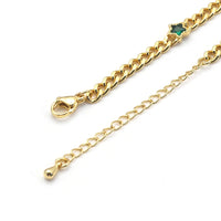 Gold Cuban Chain Star Necklace,sku#LX227