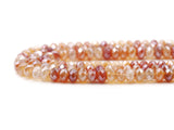 Mystic Natural Orange Red Banded Agate Rondelle Faceted Beads, Sku#UA253