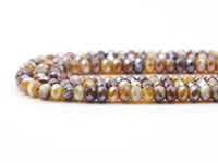 Mystic Natural Brown Banded Agate Rondelle Faceted Beads, Sku#UA254
