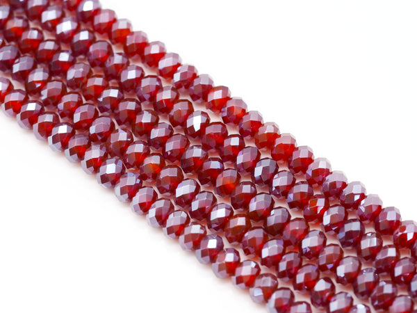Mystic Natural Red Agate Rondelle Faceted Beads, Sku#UA255