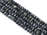 High Quality Dark Blue Faceted Rondelle Tiger Eye Beads, Sku#UA259