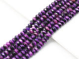 High Quality Purple Rondelle Faceted Tiger Eye Beads, Sku#UA261