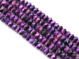 High Quality Purple Rondelle Faceted Tiger Eye Beads, Sku#UA261