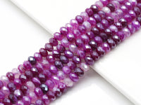 Mystic Natural Pink Banded Agate Rondelle Faceted Beads, Sku#UA263