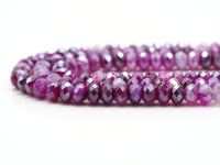 Mystic Natural Pink Banded Agate Rondelle Faceted Beads, Sku#UA263