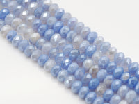 Mystic Natural Blue Banded Agate Rondelle Faceted Beads, Sku#UA265