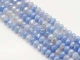 Mystic Natural Blue Banded Agate Rondelle Faceted Beads, Sku#UA265