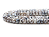 Mystic Natural Gray Banded Agate Rondelle Faceted Beads, Sku#UA266
