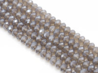 Mystic Natural Gray Agate Rondelle Faceted Beads, Sku#UA267