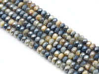 Mystic High Quality Faceted Rondelle Golden Blue Tiger Eye Beads, Sku#UA270