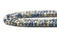 Mystic High Quality Faceted Rondelle Golden Blue Tiger Eye Beads, Sku#UA270