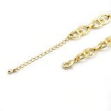 Clear CZ Gold Double Oval Link Chain Necklace,sku#LX231