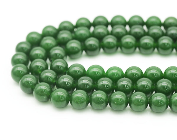 Green Jade Round Smooth Beads, Sku#U1199