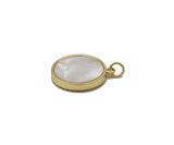 Gold CZ Smile Face On Round Pearl Charm, Sku#L712