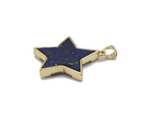 Gold CZ Five Point Star Gemstone Charm, Sku#LX101