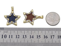 Gold CZ Five Point Star Gemstone Charm, Sku#LX101