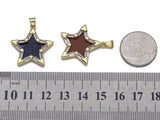 Gold CZ Five Point Star Gemstone Charm, Sku#LX101