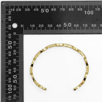 CZ Gold Oval Link Adjustable Bracelet, Sku#LX244