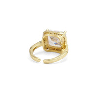 Gold Clear Square CZ Adjustable Ring, Sku#LX246