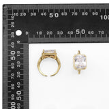 Gold Clear Square CZ Adjustable Ring, Sku#LX246