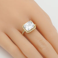 Gold Clear Square CZ Adjustable Ring, Sku#LX246