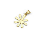 Clear CZ Gold Daisy Flower Shape Charm, Sku#LK830