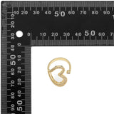 Gold CZ Frame Heart with Dot Adjustable Ring, Sku#LD412
