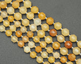 Double Point Yellow Jade Beads, Sku#U1305