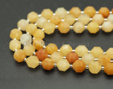 Double Point Yellow Jade Beads, Sku#U1305