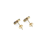 Colorful CZ Gold Dainty Flower Stud Earrings, Sku#LD413