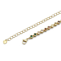 Multicolor CZ Chain Link Necklace,sku#LD416