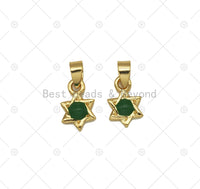 Green Enamel HexagramCharm, Sku#L644