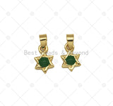 Green Enamel HexagramCharm, Sku#L644