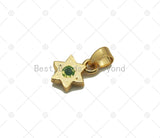 Green Enamel HexagramCharm, Sku#L644