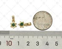 Green Enamel HexagramCharm, Sku#L644